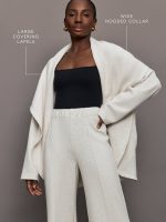 Knit Cocoon Cardigan in Interlock - Moonbeam Heather - Image 4