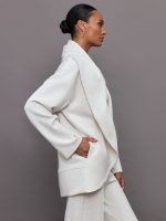 Knit Cocoon Cardigan in Interlock - Moonbeam Heather - Image 5