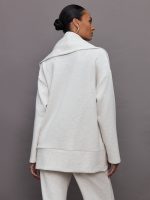 Knit Cocoon Cardigan in Interlock - Moonbeam Heather - Image 7