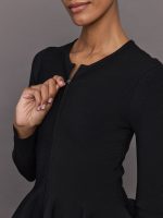 Peplum Zip Up - Black - Image 6