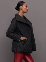 Quilted Coat - Black - Image 4