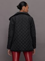 Quilted Coat - Black - Image 3