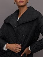Quilted Coat - Black - Image 6