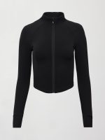 Mock Neck Corset Zip Top in Melt - Black - Image 7