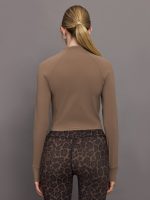 Mock Neck Corset Zip Top in Melt - Caribou - Image 6