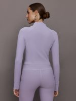Mock Neck Corset Zip Top in Melt - Lavender Grey - Image 12