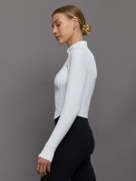 Mock Neck Corset Zip Top in Melt - White - Image 4