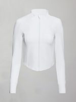 Mock Neck Corset Zip Top in Melt - White - Image 9