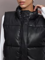 Quilted Puffer Vest - Black - Image 10
