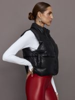 Quilted Puffer Vest - Black - Image 5