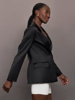 Satin Blazer - Black - Image 6