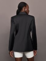 Satin Blazer - Black - Image 13