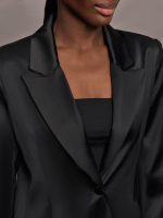 Satin Blazer - Black - Image 8