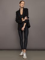 Single Breasted Blazer in Scuba - Black - Image 3
