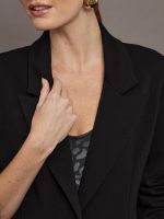 Single Breasted Blazer in Scuba - Black - Image 5