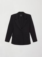 Single Breasted Blazer in Scuba - Black - Image 8