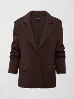 Single Breasted Blazer in Scuba - Chocolate Torte - Image 8