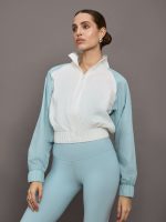 Colorblock Windbreaker - Cloud Dancer / Sky Blue