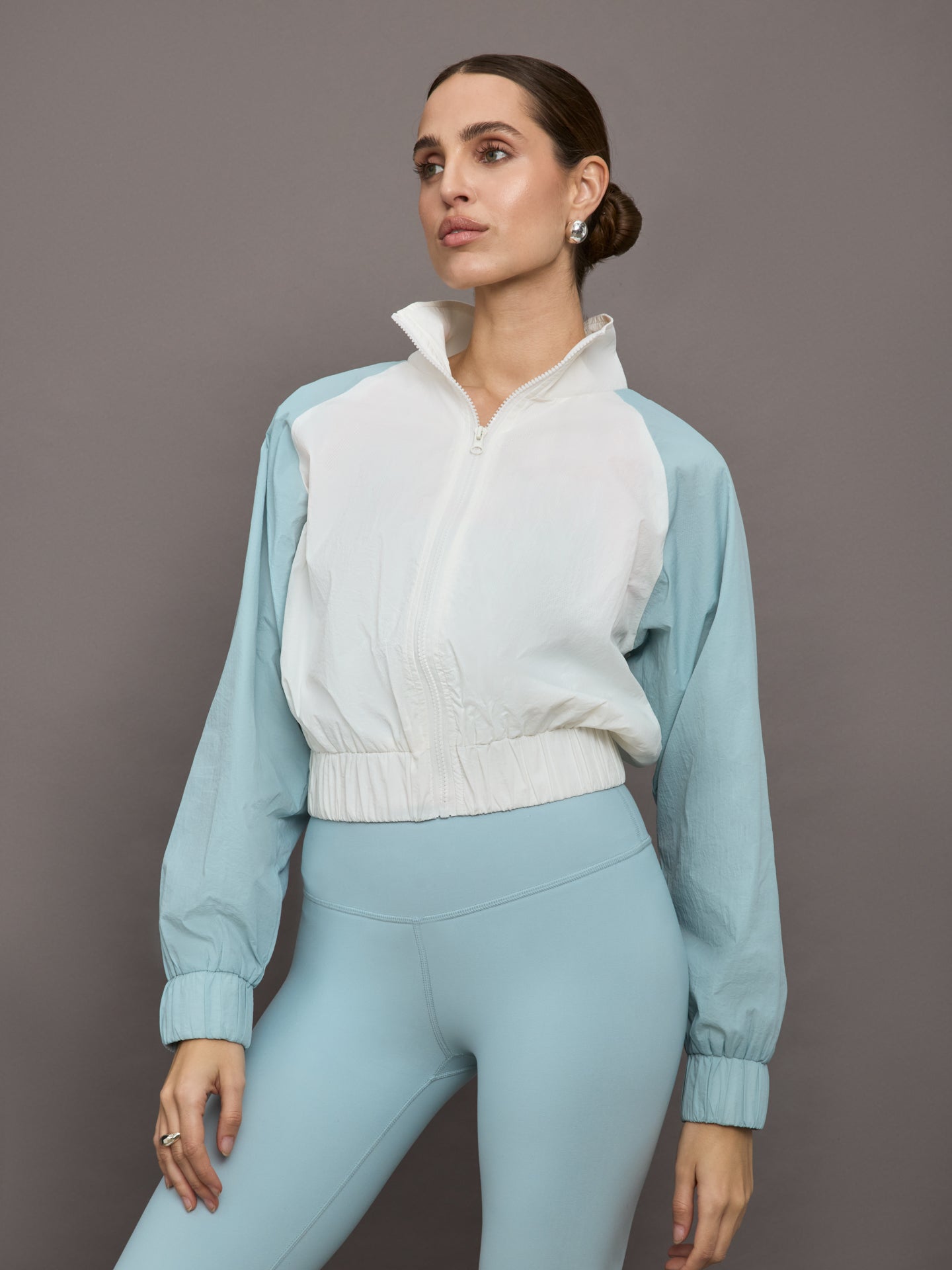 CARB-YD580-IVRY-24HOL-Colorblock-Windbreaker-color-Cloud-Dancer-Sky-Blue_11246-Edit Colorblock Windbreaker - Cloud Dancer / Sky Blue - Image 1
