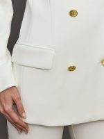 Double Breasted Blazer in Scuba - White - Image 7
