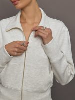Full Zip Jacket in Interlock - Moonbeam Heather - Image 3