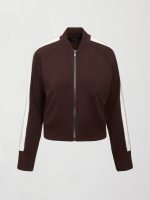 Bomber with Contrast Stripe in Scuba - Chocolate Torte - Image 8