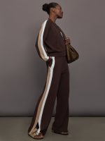 Bomber with Contrast Stripe in Scuba - Chocolate Torte - Image 3