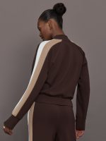 Bomber with Contrast Stripe in Scuba - Chocolate Torte - Image 5