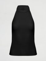 SLEEVELESS MOCK NECK TOP IN MELT - BLACK - Image 6