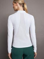 Long Sleeve Wrap Neck Shirt - White - Image 4