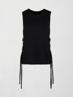 SIDE LACE UP TANK - Black - Image 6