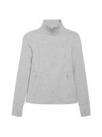 Zip Long Sleeve Run Top - Silver Heather - Image 7
