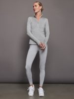 Zip Long Sleeve Run Top - Silver Heather - Image 3