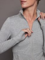 Zip Long Sleeve Run Top - Silver Heather - Image 6