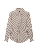 Twisted Tunic Shirt - White/Tan Stripe - Image 7