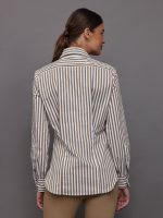 Twisted Tunic Shirt - White/Tan Stripe - Image 4