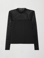 Long Sleeve Mock Neck Sweetheart Top - Black - Image 7