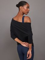 Long Sleeve Off Shoulder Tee - Black - Image 3