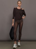 Long Sleeve Off Shoulder Tee - Chocolate Torte - Image 3