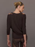 Long Sleeve Off Shoulder Tee - Chocolate Torte - Image 5