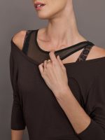 Long Sleeve Off Shoulder Tee - Chocolate Torte - Image 6