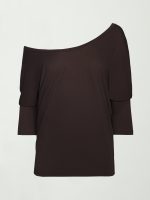 Long Sleeve Off Shoulder Tee - Chocolate Torte - Image 8