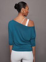 Long Sleeve Off Shoulder Tee - Deep Lagoon - Image 5