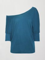 Long Sleeve Off Shoulder Tee - Deep Lagoon - Image 7