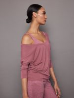 Long Sleeve Off Shoulder Tee - Hawthorn Rose - Image 4