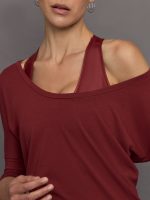 Long Sleeve Off Shoulder Tee - Red Dahlia - Image 6