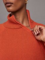 Raglan Zip Pullover - Orange - Image 5