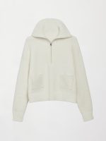 Half Zip Boucle Pullover - Winter White - Image 6