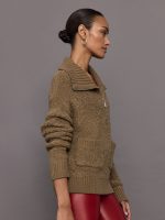 Half Zip Boucle Pullover - Caribou - Image 5