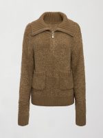 Half Zip Boucle Pullover - Caribou - Image 11